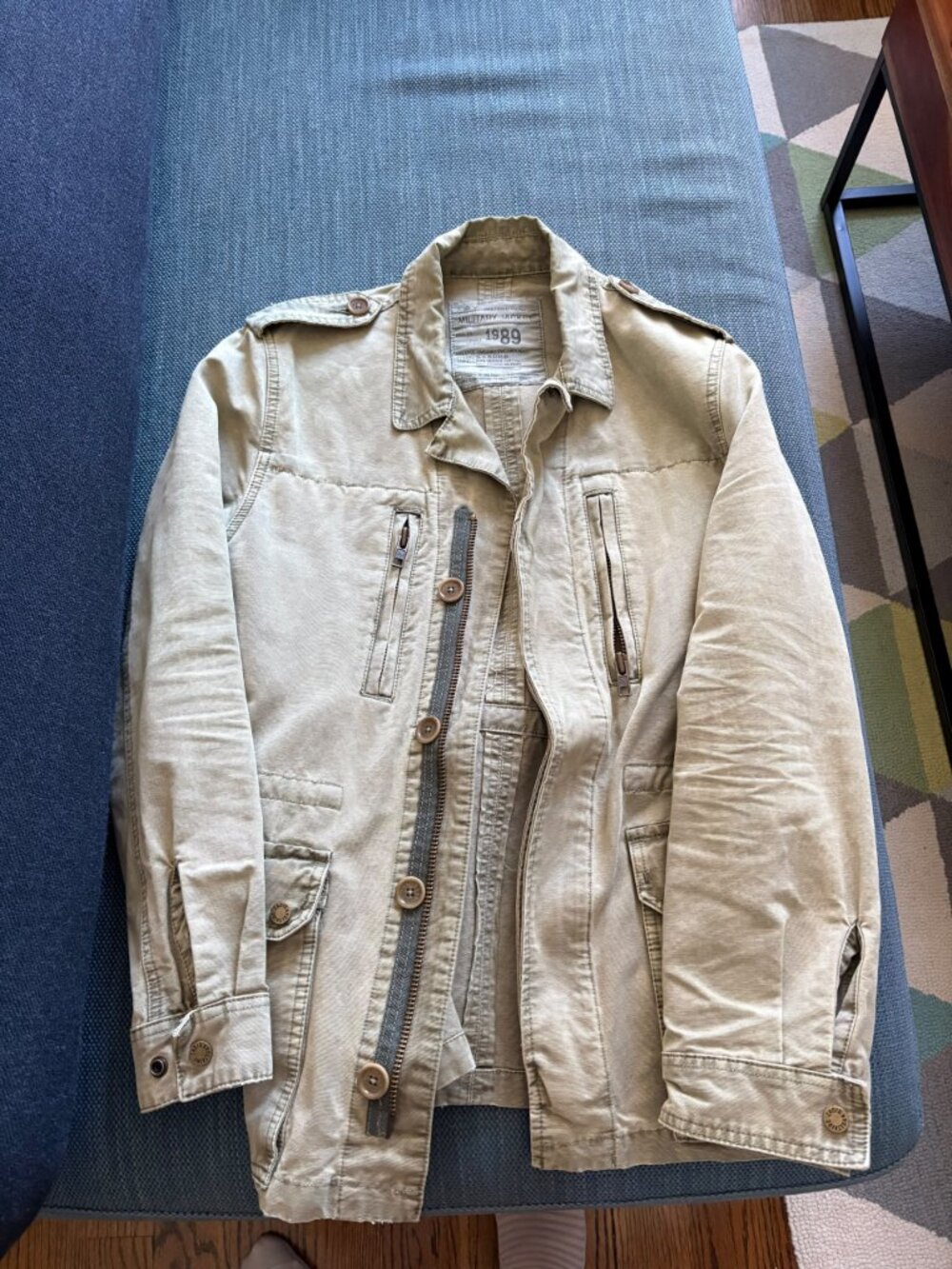 Zadig & Voltaire Vintage Canvas Military Jacket Khaki Sand Men's M